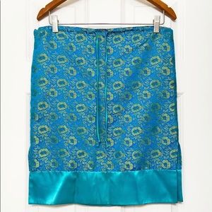 Teal skirt with elaborate design